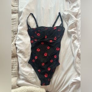 Out From Under Bodysuit from URBAN OUTFITTERS (corset and mesh)